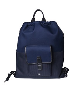 Dior Homme Drawstring Backpack,Canvas,Navy Pinstripe,03-BO-0136